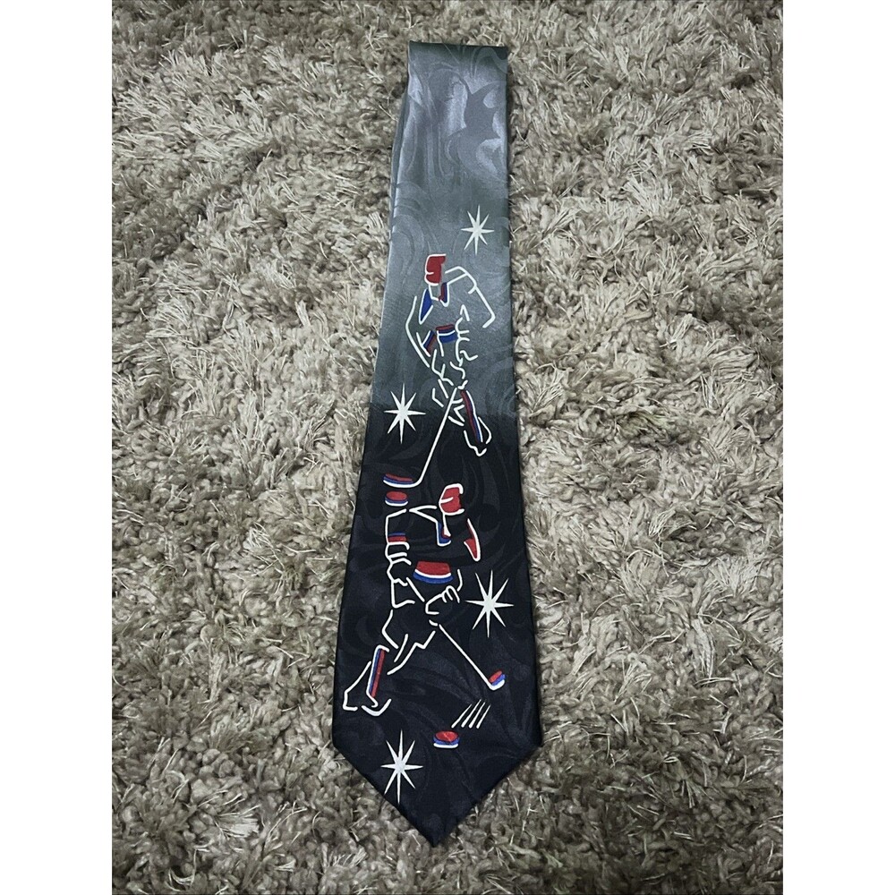 Renaissance HOCKEY Player USA Print Polyester Neck Tie 56” Hand Made